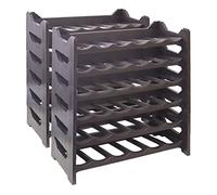 Cantinetta Vino Portabottiglie Plastica ed Eleganti Portavini per Organizzare e Valorizzare la Tua Collezione. Soluzioni Pratiche e Decorative. (72 Bottiglie, Brown)