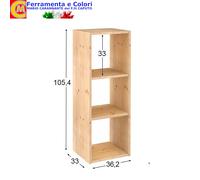 Cantinetta Vino Scaffale 3 Vani Cubo Croce Portabottiglie Legno Pino Massiccio