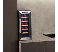 Cecotec Cantinetta Vino Bolero GrandSommelier 1270 CoolWood. 12 Bottiglie, Termoelettrica, Silenziosa 35dB, Temperatura 8-18ºC, Pannello Touch, LED Interno, Eco-Friendly, Design Elegante e Moderno