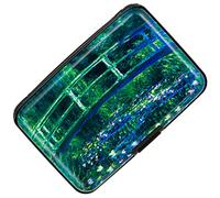 CANTINEY Porta carte di credito RFID blocco portafoglio per donne uomini piccolo mini metallo sottile in alluminio duro custodia per biglietti da visita, Stagno delle ninfee, Small, Classico