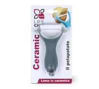 Cantini LIFE CHIC Pelapatate "Ceramic" con Lama in Ceramica Ultra Affilata - Manico Ergonomico in Plastica PP - Leggero, Resistente e Antiruggine - Ideale per Frutta e Verdura