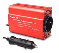 Cantonape Inverter di corrente 300 W per auto, trasformatore da 12 V a 220 V, inverter con 1 presa e 2 porte USB (5 V/2,4 A) per telefono e tablet