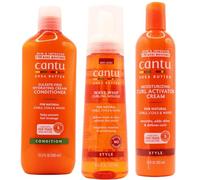 Cantu Shea Butter idratante Curl Activator Cream, Wave Whip Curling Foam & Hydrating Cream Conditioner Combo (confezione da 3)