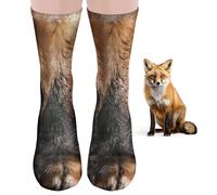 Cantustime Divertenti calzini 3D da uomo e da donna, fantastici calzini divertenti per la festa del papà, Natale, idee regalo per gli amanti degli animali, J-Fox-Paw, M-L
