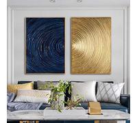 Canvas Art Picture Nordic Light Luxury Lines Poster in lamina d'oro Semplici anelli annuali Dipinti artistici Office Home Decor 70x90cmx2pcs Cornice interna