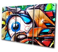 Canvas Art Picture Print Decorative Photo EyeBall Urban Graffiti Murial Decayed