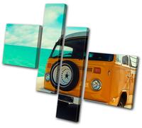 Canvas Art Picture Print Photo Camper Van Hippy Peace Beatle VW Retro Vintage