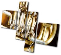 Canvas Art Picture Print Photo Vintage French Horn Musical brass Instruments