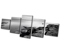 Canvas Artwork Picture Print Wall Photo Rocks Seascape Beach Monochrome concept