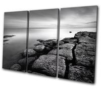 Canvas Artwork Picture Print Wall Photo Rocks Seascape Beach Monochrome concept