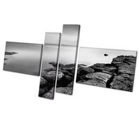 Canvas Artwork Picture Print Wall Photo Rocks Seascape Beach Monochrome concept