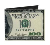 Canvas Bi-Fold Wallet 100 Dollar Bills