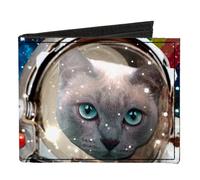 Canvas Bi-Fold Wallet Astronaut Cats in Space/Rainbows/Stars