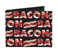 Canvas Bi-Fold Wallet BACON Baseball Script