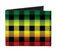 Canvas Bi-Fold Wallet Buffalo Plaid Rasta