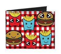 Canvas Bi-Fold Wallet Burger & Fries Cartoon