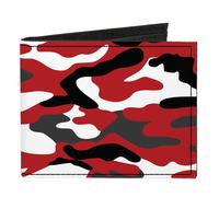 Canvas Bi-Fold Wallet Camo Red/Black/Gray/White