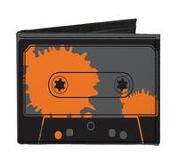 Canvas Bi-Fold Wallet Cassette Splatter Gray/Orange