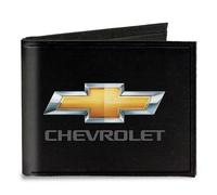 Canvas Bi-Fold Wallet Chevy Bowtie/CHEVROLET Black/Gold/Gray