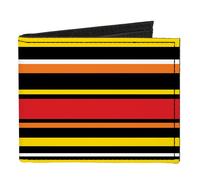 Canvas Bi-Fold Wallet Fine Stripes Balck/Yellows/Orange/Red/White