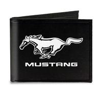 Canvas Bi-Fold Wallet Ford Mustang Black/White Logo CENTERED