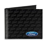Canvas Bi-Fold Wallet Ford Oval CORNER w/Text