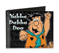 Canvas Bi-Fold Wallet Fred YABBA DABBA DOO Pose2 Black/Gray