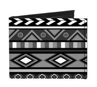 Canvas Bi-Fold Wallet Geometric5 Grays/Black/White