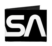 Canvas Bi-Fold Wallet NASA Text Black/White