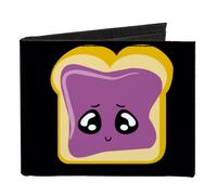 Canvas Bi-Fold Wallet Peanut Butter w/Mustache & Jelly