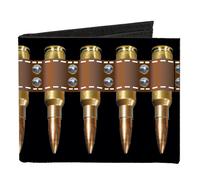 Canvas Bi-Fold Wallet Printed Bullets Pattern