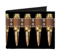 Canvas Bi-Fold Wallet Printed Bullets Pattern