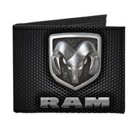 Canvas Bi-Fold Wallet RAM Shield Logo/Text Honeycomb Black/Grays