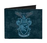 Canvas Bi-Fold Wallet RAVENCLAW/Eagle Crest + LEARNING/WIT/WISDOM Banner Blues/G