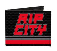 Canvas Bi-Fold Wallet RIP CITY/Stripe/Mesh Black/Gray/Red