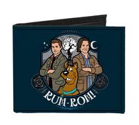 Canvas Bi-Fold Wallet Scoobynatural Scooby Doo/Sam/Dean Group Pose/RUH-ROH Badge
