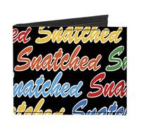 Canvas Bi-Fold Wallet SNATCHED Script Black/Multi Color