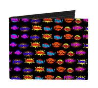 Canvas Bi-Fold Wallet Sound Effects Black/Multi Color