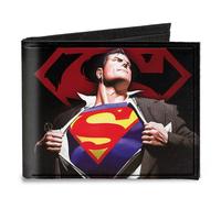 Canvas Bi-Fold Wallet Superman Forever Clark Kent-Superman Transition/Shield Bla
