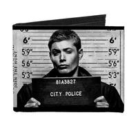 Canvas Bi-Fold Wallet Supernatural Dean + Sam Mug Shots Grays/Black/White