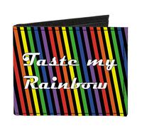 Canvas Bi-Fold Wallet TASTE MY RAINBOW Black/Multi Color