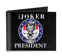 Canvas Bi-Fold Wallet THE JOKER FOR PRESIDENT Seal Black/White/Blue/Red