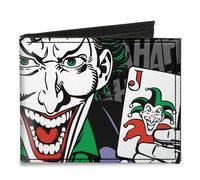 Canvas Bi-Fold Wallet The JOKER HAHAHAHA CLOSE-UP Pose Black/Gray