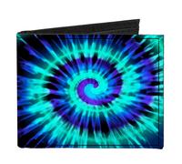 Canvas Bi-Fold Wallet Tie Dye Spiral Blues/Purples