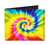 Canvas Bi-Fold Wallet Tie Dye Spiral Multi Color