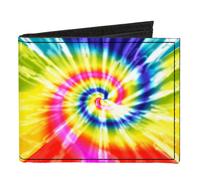 Canvas Bi-Fold Wallet Tie Dye Swirl Multi Color/White