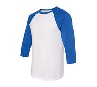 Canvas Maglietta da baseball unisex con maniche a 3/4, Bianco / True Royal, L