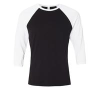 Canvas maglietta da uomo con maniche a 3/4 Black/White Small
