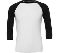 Canvas maglietta da uomo con maniche a 3/4 White/Black X-Large