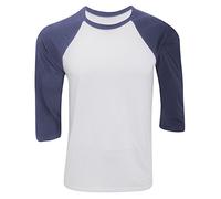 Canvas maglietta da uomo con maniche a 3/4 White/Denim Small